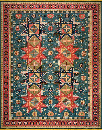 Безворсовый Пакистанский ковер Sumakh №4223 449x353cm из шерсти