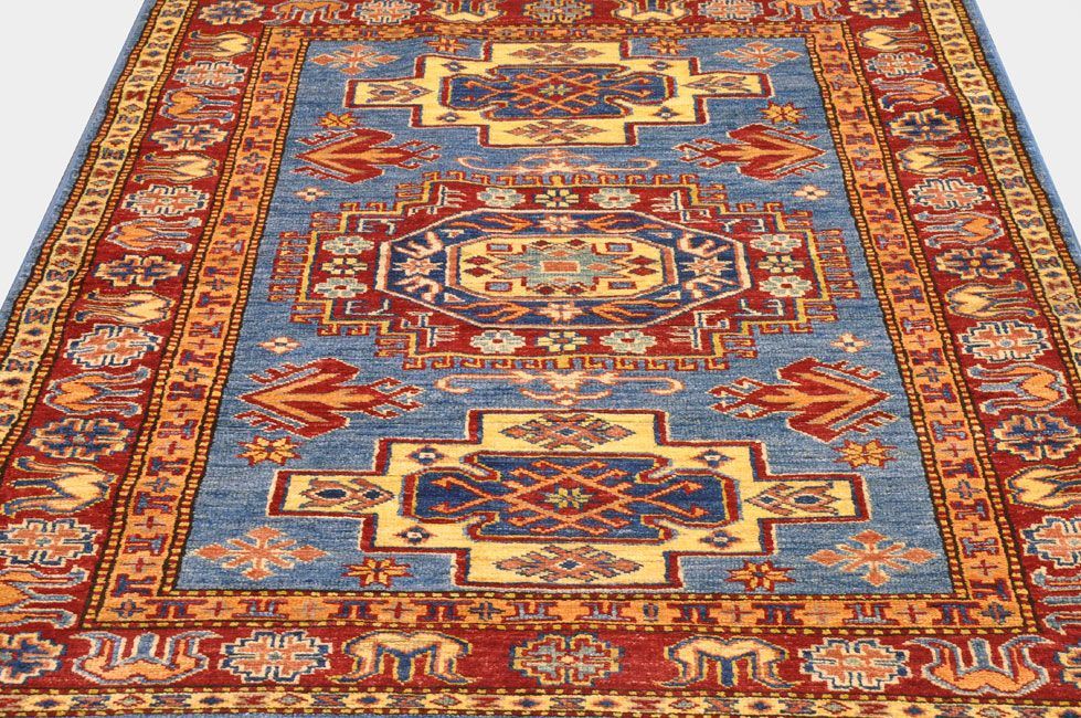 Шерстяной ковер ручной вязки Ковер "Казах", размер 147x99cm изображение
