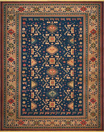 Безворсовый Пакистанский ковер Sumakh №4237 448x353cm из шерсти