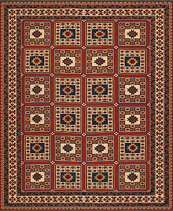 Безворсовый Персидский ковер Sirjan №2356 246x196cm из шерсти