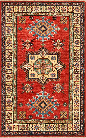 Шерстяной Азербайджанский ковер Kazakh №1536 130x82cm