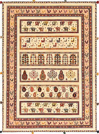 Безворсовый Индийский ковер Sirjan №3134 235x169cm из шерсти