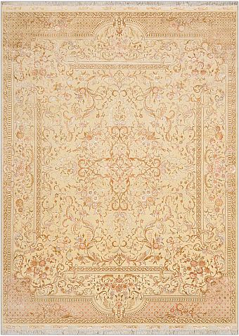 Современный Индийский ковер Aubusson №4297 325x240cm из шерсти и бамб. шелка в стиле неоклассика