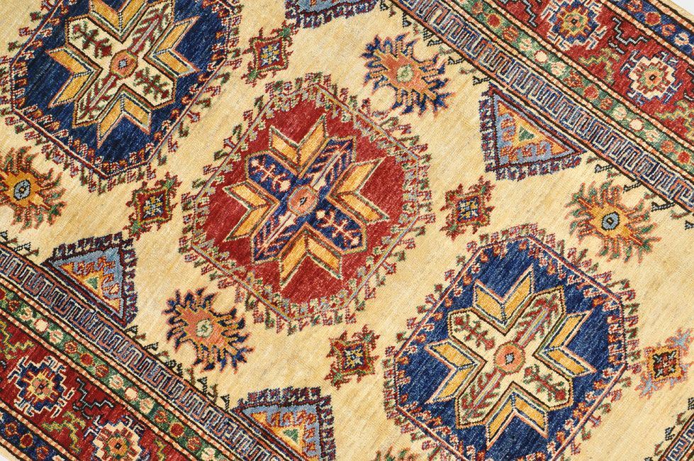 Шерстяной ковер ручной вязки Кавказский ковер, размер 181x129cm изображение
