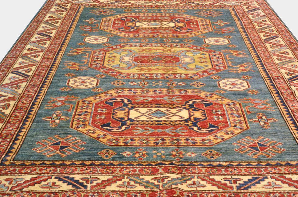 Шерстяной ковер ручной вязки Кавказский ковер, размер 236x183cm изображение