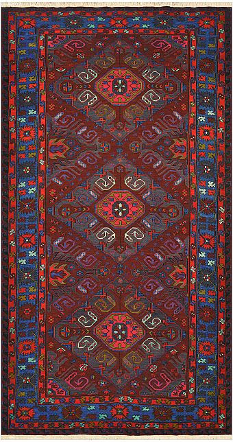 Безворсовый Дагестанский ковер Sumakh №4470 372x202cm из шерсти
