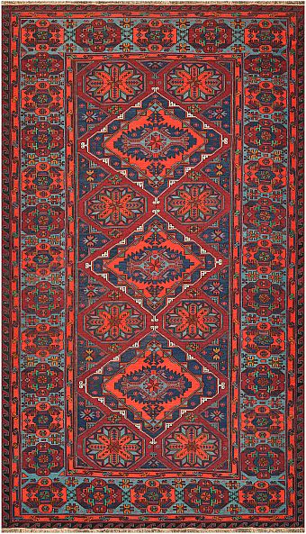 Безворсовый Дагестанский ковер Sumakh №4476 388x229cm из шерсти