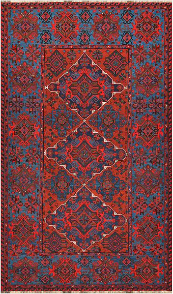 Безворсовый Дагестанский ковер Sumakh №4480 380x226cm из шерсти
