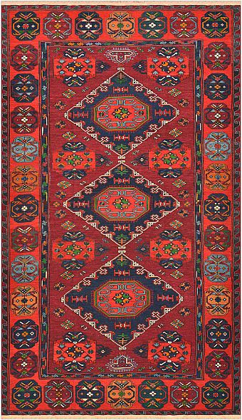 Безворсовый Дагестанский ковер Sumakh №4484 360x210cm из шерсти