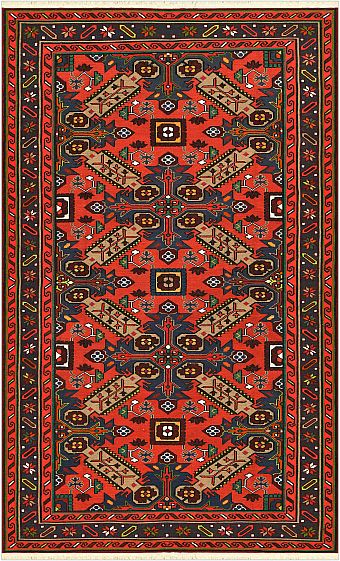 Безворсовый Дагестанский ковер Sumakh №4486 254x155cm из шерсти
