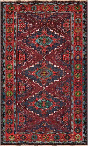 Безворсовый Дагестанский ковер Sumakh №4491 346x206cm из шерсти