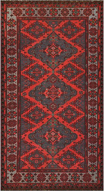 Безворсовый Дагестанский ковер Sumakh №4494 392x217cm из шерсти