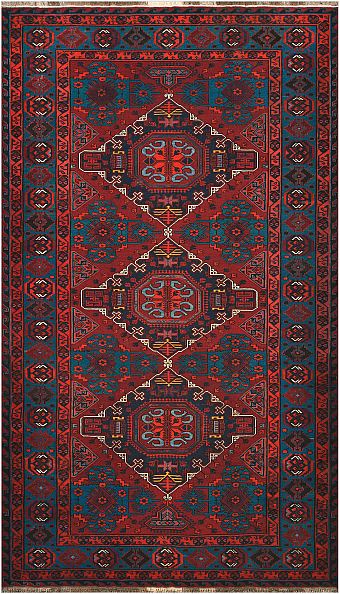Безворсовый Дагестанский ковер Sumakh №4498 343x196cm из шерсти