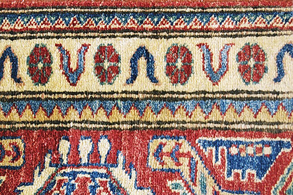 Шерстяной ковер ручной вязки KAZAKH, размер 95x60cm изображение