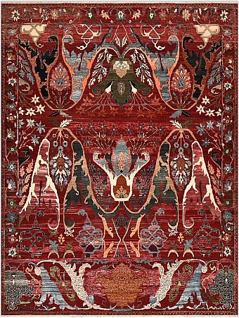 Индийский Bijar Vintage ковер №4511 362x278cm из шелка и шерсти