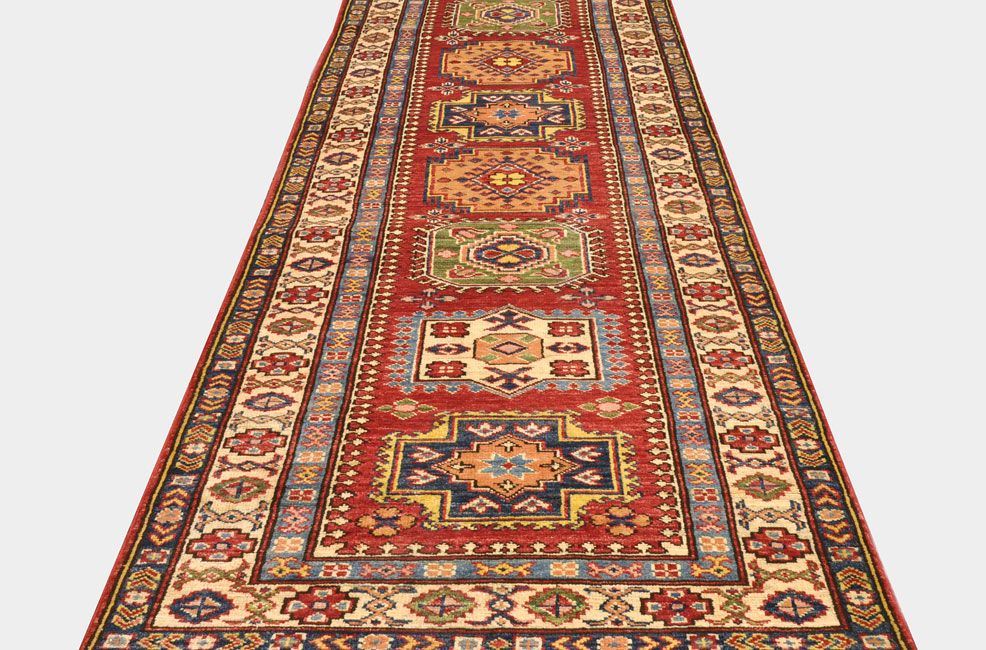 Шерстяной ковер ручной вязки KAZAKH, размер 265x79cm изображение