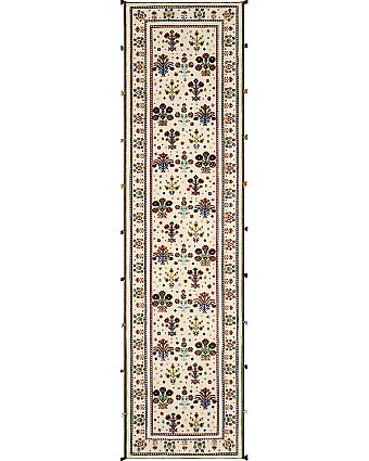 Безворсовый Индийский ковер Sirjan №3678 313x82cm из шерсти
