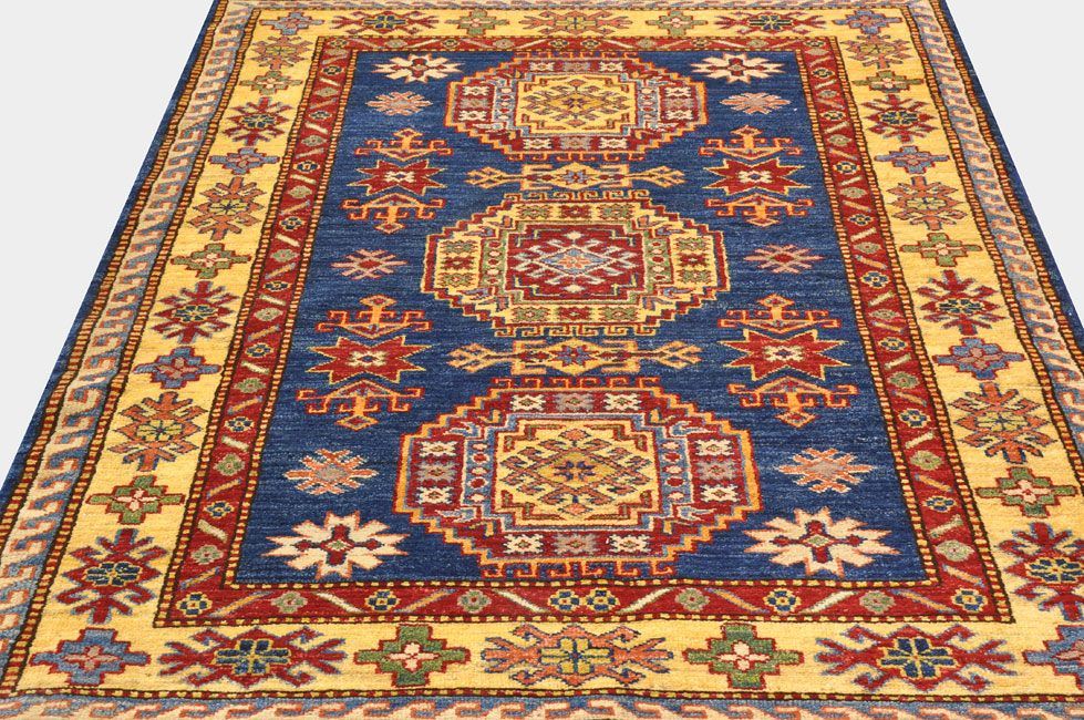 Шерстяной ковер ручной вязки Кавказский ковер, размер 143x100cm изображение