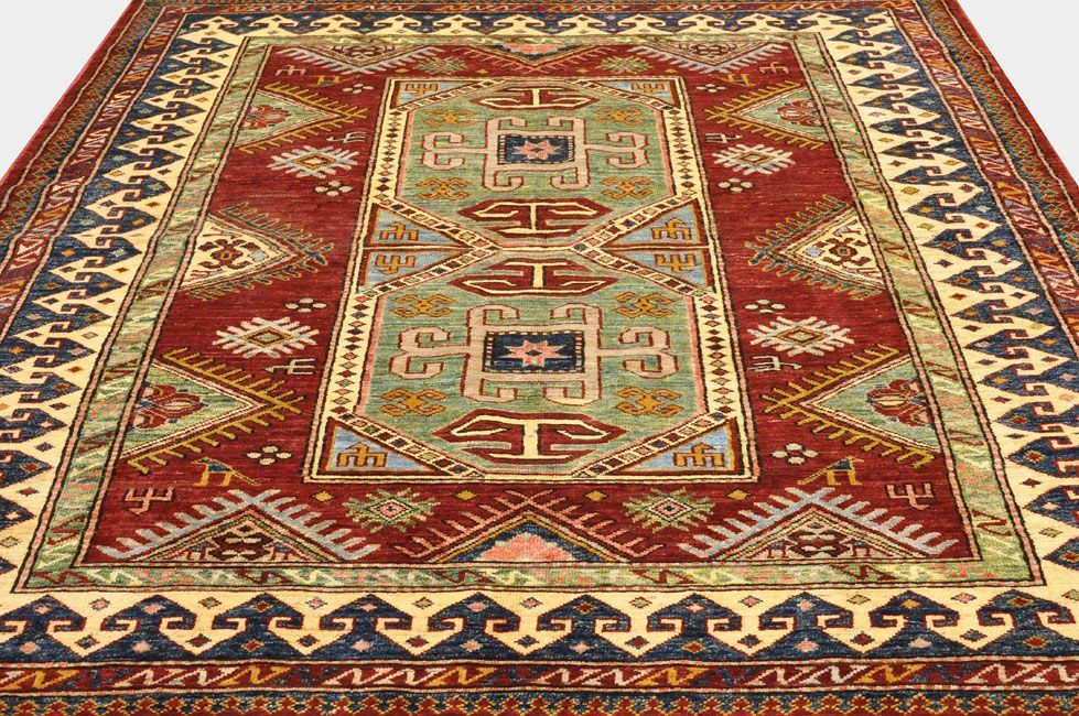Шерстяной ковер ручной вязки Кавказский ковер, размер 184x149cm изображение