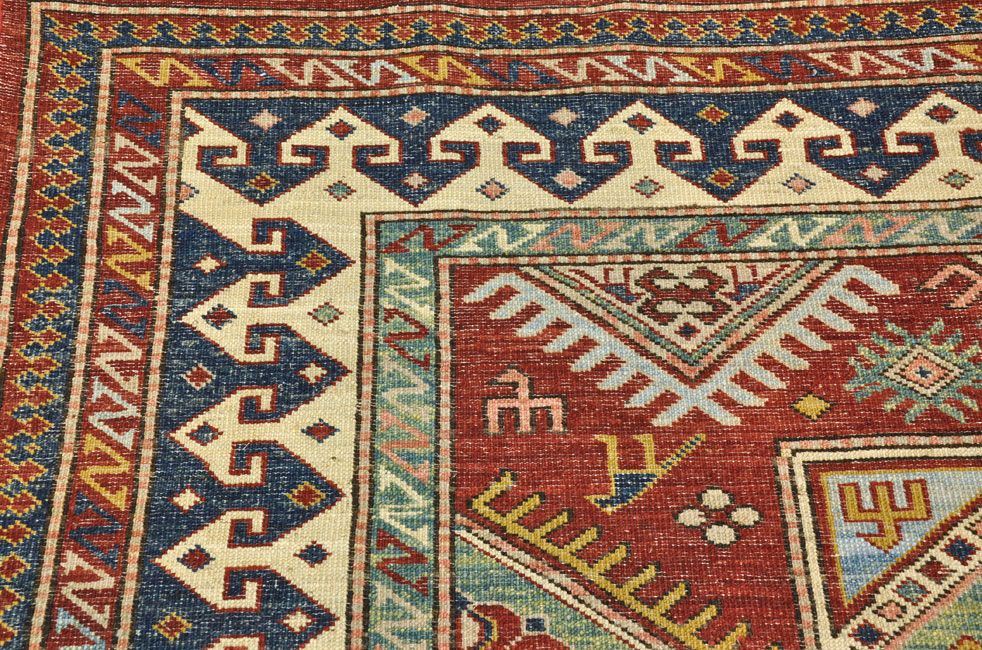 Шерстяной ковер ручной вязки Кавказский ковер, размер 184x149cm изображение