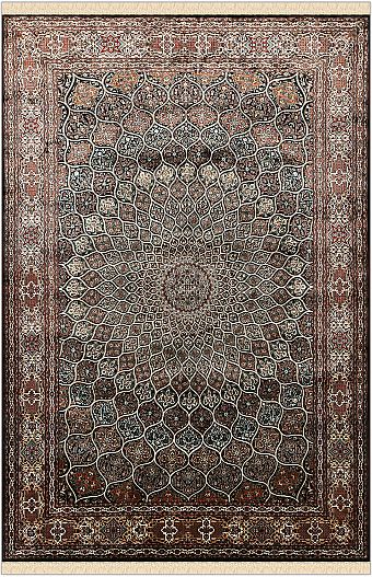 Шелковый Индийский ковер Gombad №4338 276x188cm