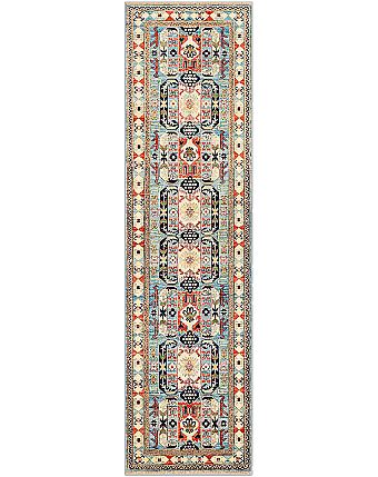 Шерстяной Кавказский ковер Kazakh №3934 303x80cm