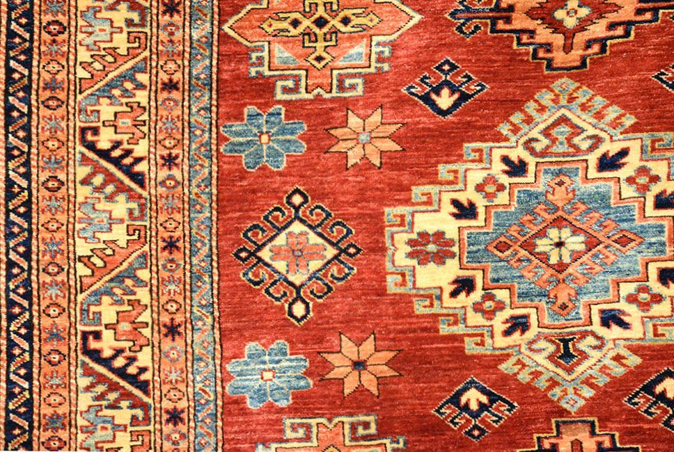 Прямоугольный Кавказский ковер ручного плетения KAZAKH 224x167cm смотреть фото