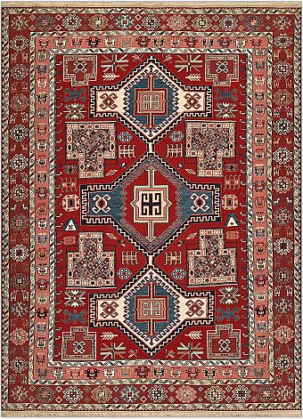 Безворсовый Пакистанский ковер Sumakh №4739 342x254cm из шерсти