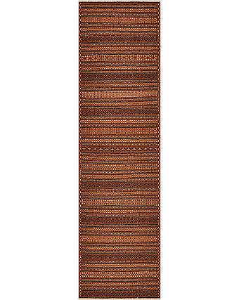 Безворсовый Пакистанский ковер Zinjan №4740 280x75cm из шерсти
