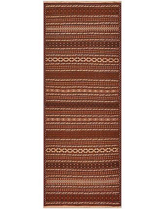 Безворсовый Пакистанский ковер Zinjan №4741 207x76cm из шерсти