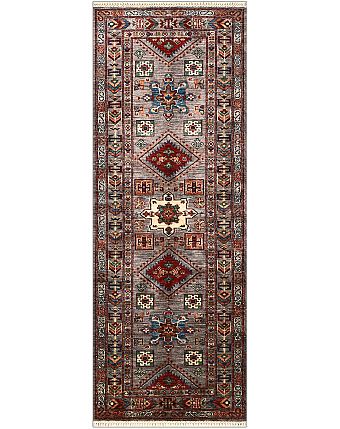 Шерстяной Пакистанский ковер Kazakh №4843 206x73cm