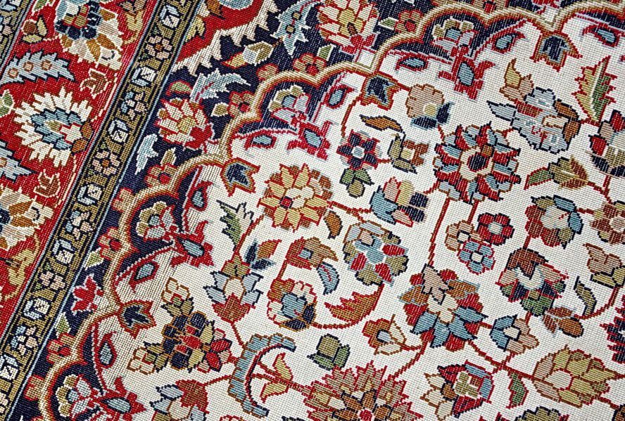 Индийский ковер Кашмирский ковер шелковый Прямоугольный 124x80cm фото крупным планом