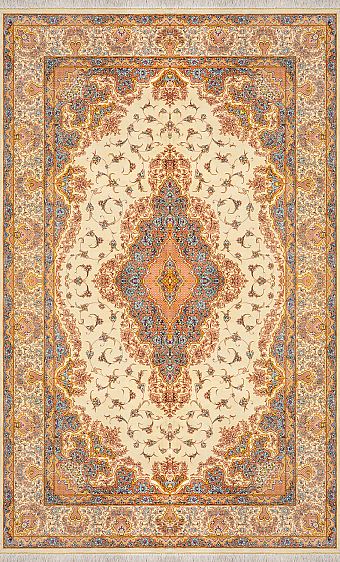 Шелковый Иранский ковер Qom №1665 206x133cm