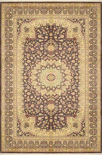 Шелковый Иранский ковер Qom №3574 195x130cm