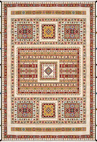 Безворсовый Индийский ковер Sirjan №3667 300x199cm из шерсти
