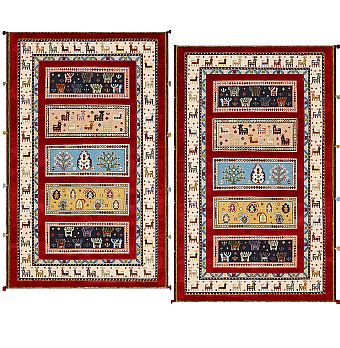 Безворсовый Индийский ковер Sirjan №3681 155x100cm из шерсти