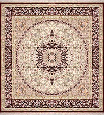 Шелковый Иранский ковер Kazemi №1605 200x200cm