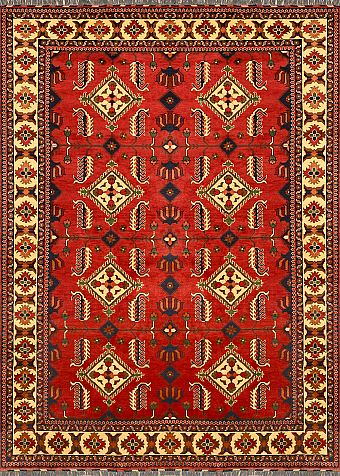 Шерстяной Афганский ковер Merinos №1490 332x254cm