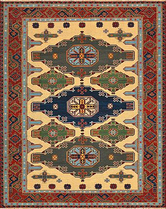 Безворсовый Пакистанский ковер Sumakh №4208 256x206cm из шерсти