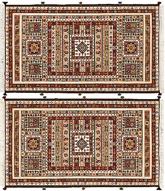 Безворсовый Индийский ковер Sirjan №3682 159x94cm из шерсти