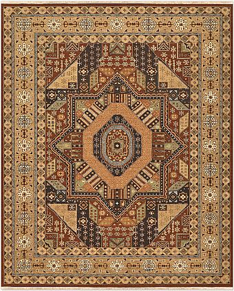 Безворсовый Индийский ковер Dhuri №5245 301x246cm из шерсти