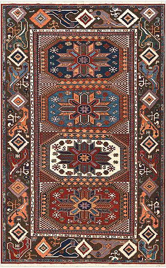 Безворсовый Пакистанский ковер Sumakh №5266 258x160cm из шерсти