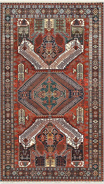 Безворсовый Пакистанский ковер Dragon №5280 325x187cm из шерсти