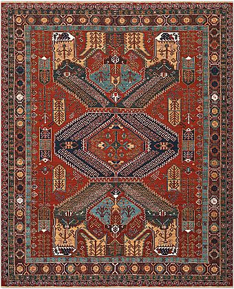 Безворсовый Пакистанский ковер Dragon №5315 301x250cm из шерсти