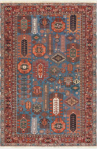 Безворсовый Пакистанский ковер Sumakh №5360 246x165cm из шерсти