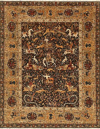Шерстяной Индийский ковер Royal Hunting №5563 313x246cm