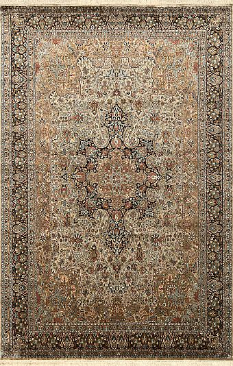 Шелковый Индийский ковер Kashmir №5564 282x184cm