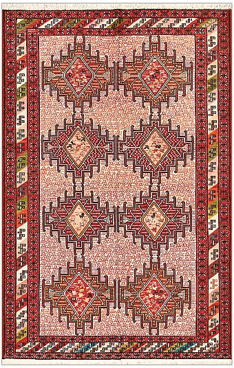 Безворсовый Индийский ковер Zili №4882 181x115cm из шелка