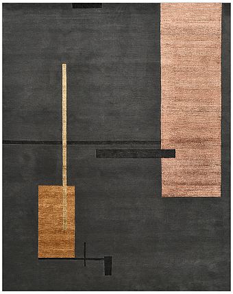 Индийский Bauhaus ковер №5473 309x246cm из шелка и шерсти