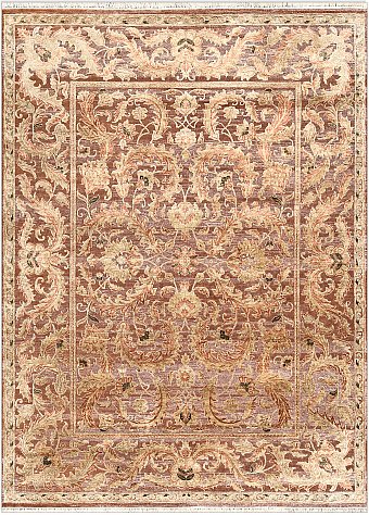 Современный Индийский ковер Shabby Classic №5171 368x266cm из шерсти и шелка в стиле неоклассика